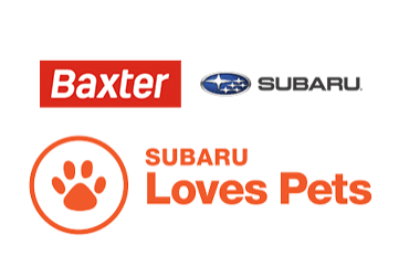Baxter Subaru and Subar Loves Pets logos