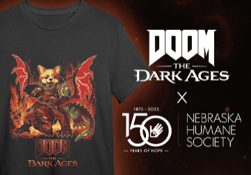 Doom: The Dark Ages logo and NHS logo with t-shirt