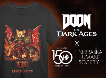 Doom: The Dark Ages logo and NHS logo with t-shirt